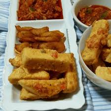 Golden yam and liver sauce